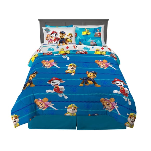 Juego de ropa de cama Franco Paw Patrol de 7 piezas, tamaño completo