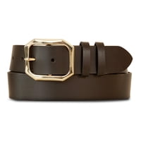 Cinturón Lucky Brand Con Hebilla De Alto Brillo De Piel De Búfalo Marrón