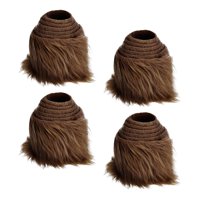 Magideal - 4 X Tela De Piel Sintética Piel Esponjosa Disfraz Artesanía Juguete Diy Parches De Tela Artificial Para Gnomo Barba Pelo Sombrero De Papá Noel Zapatos Café