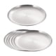 thumbnail image 4 of Paquete de 6 platos llanos de acero inoxidable, vajilla para camping, bandeja redonda para pizza, plato de acero inoxidable para exteriores para campi L, 4 of 5
