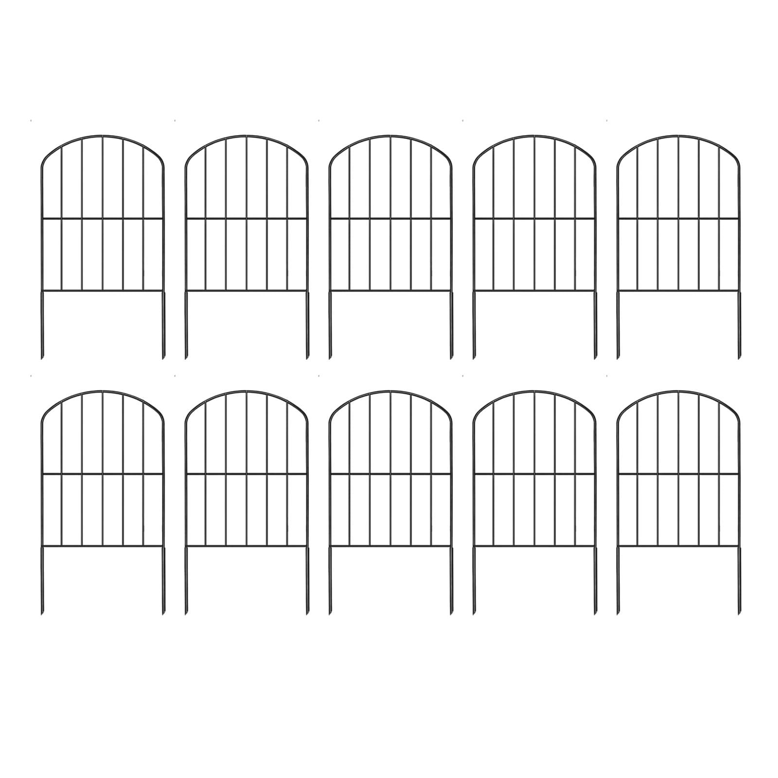 Magideal - Paneles De Valla De Metal Para Jardín, 10 Piezas, Decorativos Con Estaca De Tierra, Multiusos Para Perros, Barrera Para Animales De Fácil Instalación