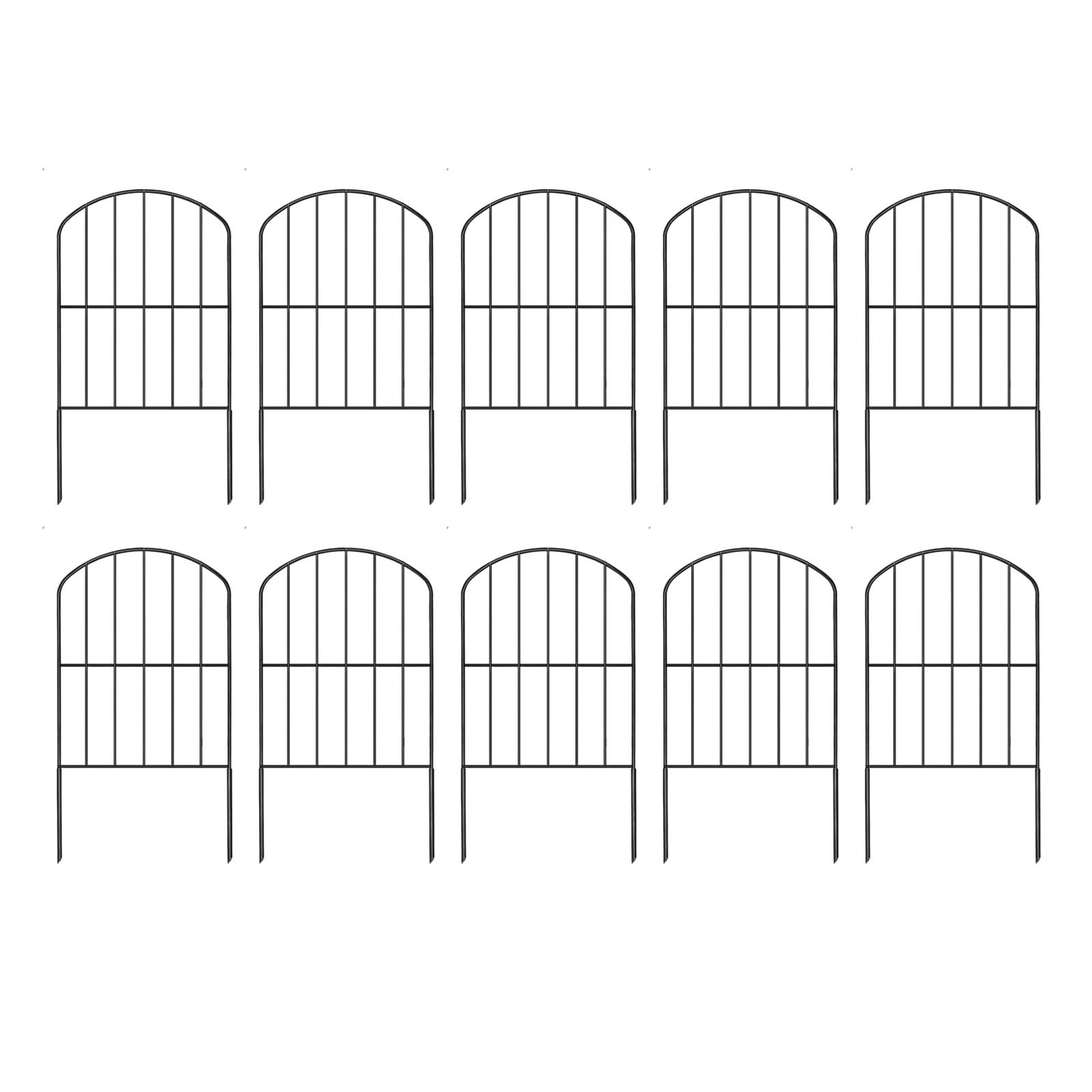 Magideal - Paneles De Valla De Metal Para Jardín, 10 Piezas, Decorativos Con Estaca De Tierra, Multiusos Para Perros, Barrera Para Animales De Fácil Instalación