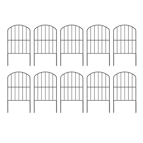 Magideal - Paneles De Valla De Metal Para Jardín, 10 Piezas, Decorativos Con Estaca De Tierra, Multiusos Para Perros, Barrera Para Animales De Fácil Instalación