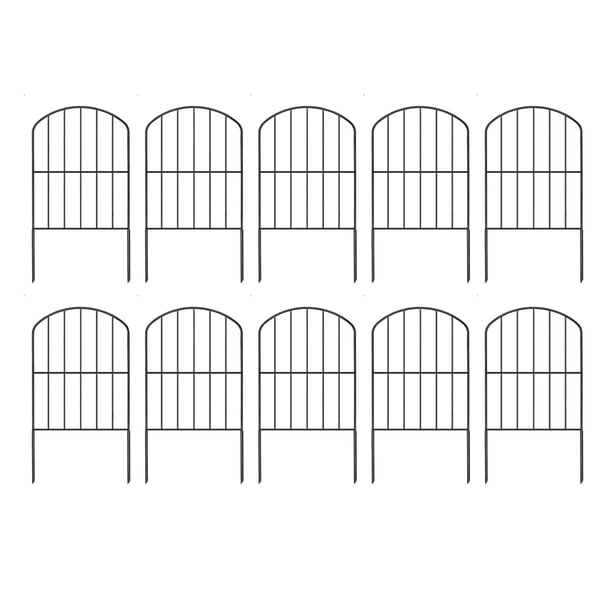 Paneles de valla de metal para jardín, 10 piezas, decorativos con estaca de tierra, multiusos para perros, barrera para animales de fácil instalación