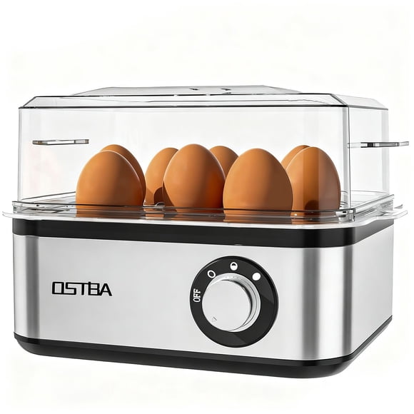Cocedor Eléctrico de Huevos OSTBA 500W para 8 Huevos con Temporizador y Apagado Automático