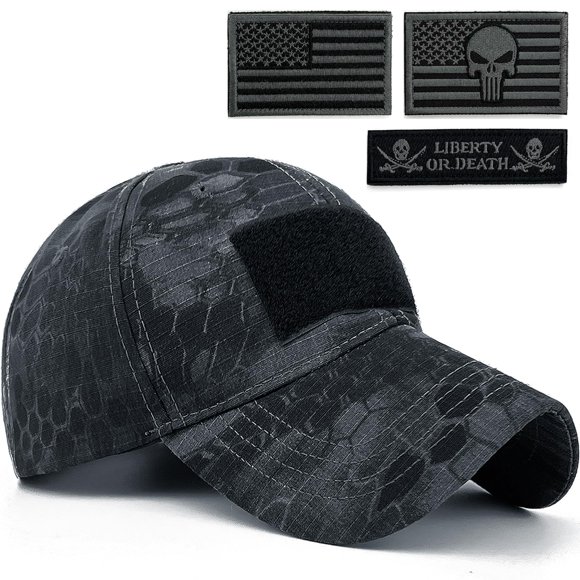 GORRA Loneshark Táctica Camuflaje con Parche de Calavera y Serpiente - BG