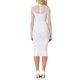 thumbnail image 3 of INSPIRE CHIC Vestido de Malla para Mujer Cuello Alto Manga Larga Fruncido Cóctel Vestidos Ajustados L Blanco, 3 of 6