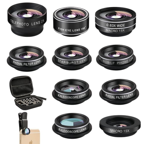 Kit de lentes para cámara de teléfono Mocalaca (11 lentes) para iPhone y Samsung
