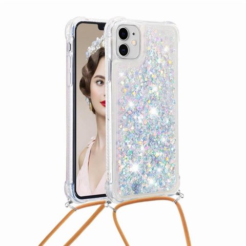 Funda Foxdock Para Iphone 11 Con Cuerda Ajustable, Brillo Líquido, Protección Antigolpes Y Lente – Ideal Para Regalo