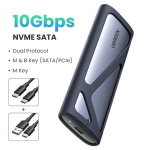 Cofre Para Disco Duro 3.0 M.2 Nvme (10Gps) + Cable Usb-C/Usb-C Aluminio Ugreen Cm400