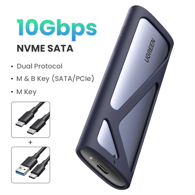Cofre Para Disco Duro 3.0 M.2 Nvme (10gps) + Cable Usb-c/usb-c Aluminio Ugreen Cm400