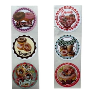 Genérico - Sticker Donas A 38Mm 100Un Blanco