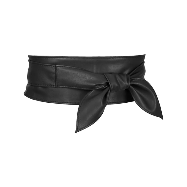 INSPIRE CHIC Cinturones Obi para Mujer Tallas Grandes Lazo Autoadherente Envolver Ancho Faja Cinturón para Vestidos Negro 37.40-40.16"
