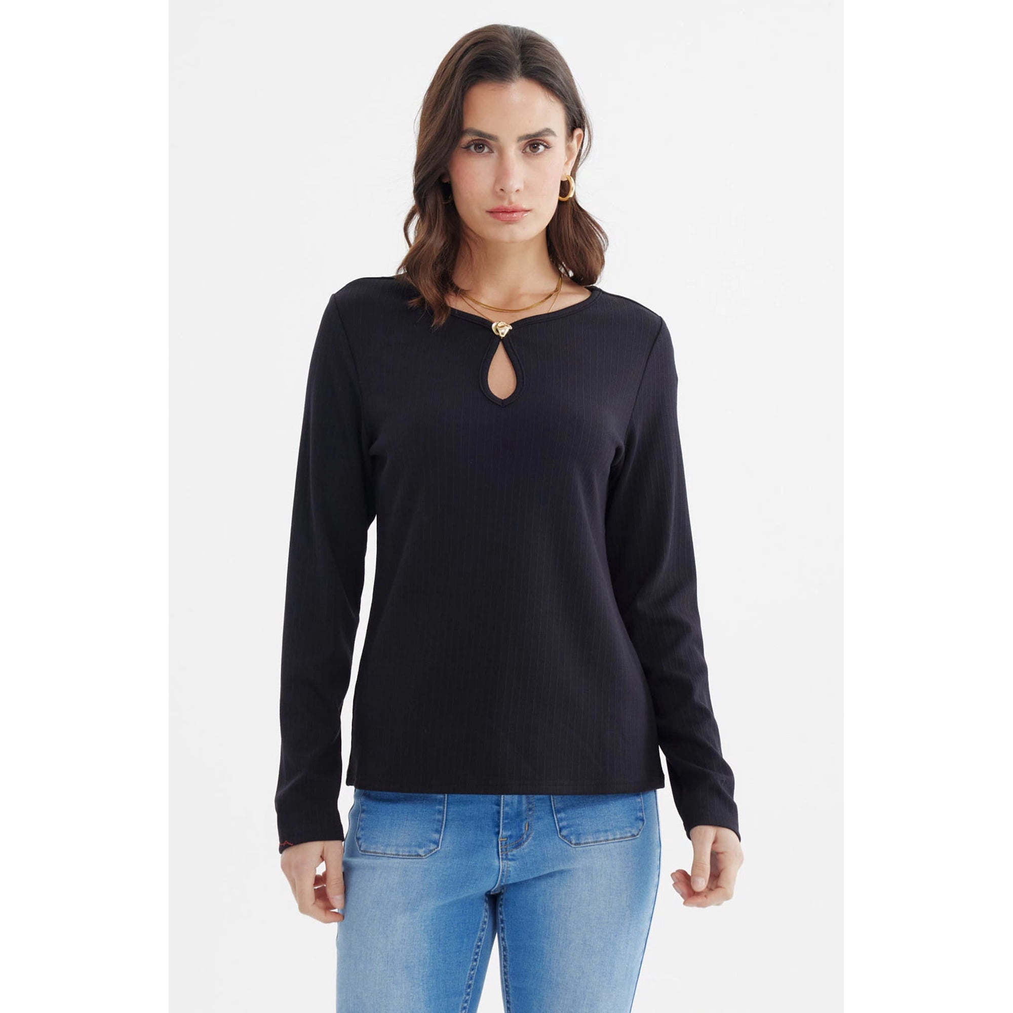 Fashionspark - Polera Mujer Ajustado Negro - Vll