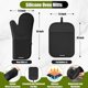 thumbnail image 2 of Set de guantes de horno y agarraderas de silicona con paños de cocina, 2 of 3