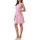 thumbnail image 4 of Vestido de Tweed para Mujer Elegante Cuadros Sin Mangas Vestido de Tanque Regreso a Clases Conjunto de Maestra Primavera Verano Casual de Negocios Vestido Mini M Rosa, 4 of 6
