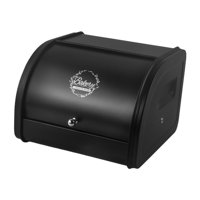 Magideal - Con Tapa Enrollable Para Encimera De Cocina, Rústica, Contenedor De Pan, Soporte Para Almacenar Pan Para Galletas En La Entrada De La Panadería Negro