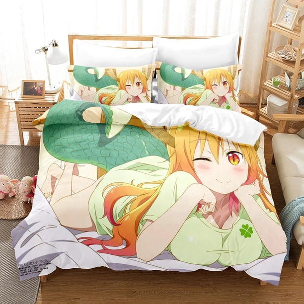 The maid dragon of Kobayashi-san Bedding Set Boys Girls Twin Queen Size Duvet Cover Pillowcase Bed Kids Adult Home TextileBed Sheets