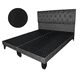 thumbnail image 1 of Base de Cama con Respaldo a Piso Super King Negro Lino, 1 of 2