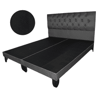 Mueblart - Base De Cama Con Respaldo A Piso Super King Negro Lino