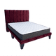 thumbnail image 1 of Cama europea 2 plazas + Colchon con respaldo y bases divididas Felpa Burdeo, 1 of 4