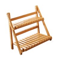 Magideal - Estante Para Plantas De Bambú Resistente Con Dos Niveles Almacenamiento Versátil Para Decoración De Plantas Y Utensilios De Cocina Para Uso Interior Y Marrón Claro 30Cm