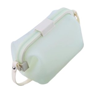 Magideal - Fiambrera De Silicona Tipo Bento, Organizador Multifuncional, Bolsa De Viaje, Bolsa De Maquillaje Para Acampar Al Aire Libre, Escuela, Cocina, Mochile Verde Claro
