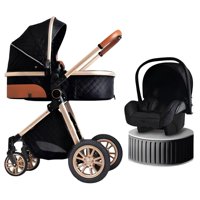 Coche Cuna Con Silla Nido Y Accesorios Lubabycas Negro