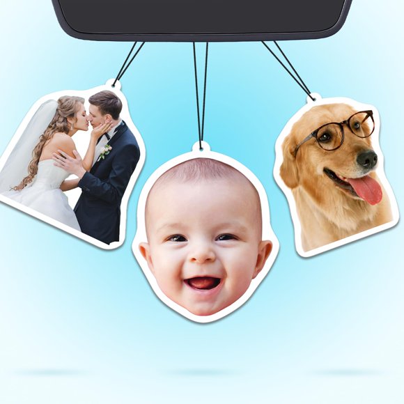 Ambientadores personalizados CDBUY con foto a doble cara