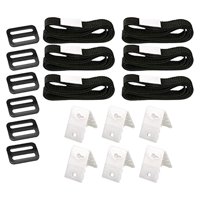 Magideal - Kit De Fijación De Rodillos De Cubierta Solar, Correa De Nailon Resistente Al Desgaste, Correas Y Clips De Cubierta De Rodillo Fáciles De Instalar Par 6 Juegos