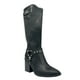 thumbnail image 1 of Bota de Mujer color Negro Caña Alta con Hebilla y Tachas, 1 of 5