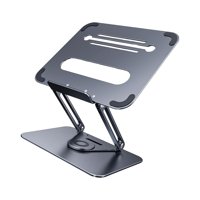 Magideal - Soporte Para Computadora Portátil, Elevador Ajustable Para Computadora Portátil Para Escritorio, Soporte Para Computadora Portátil Con Base Giratoria , Gris