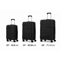 Space Home - Juego De Maletas Pp Alta Resistencia Reforzadas Negra 20-24-28”