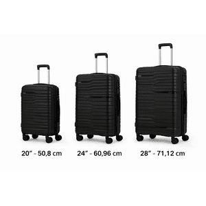 Space Home - Juego De Maletas Pp Alta Resistencia Reforzadas Negra 20-24-28”