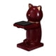 thumbnail image 5 of Gato De Dibujos Animados Estatua Reloj Soporte Mesa Joyería Soporte De Exhibición Rojo Oscuro, 5 of 5
