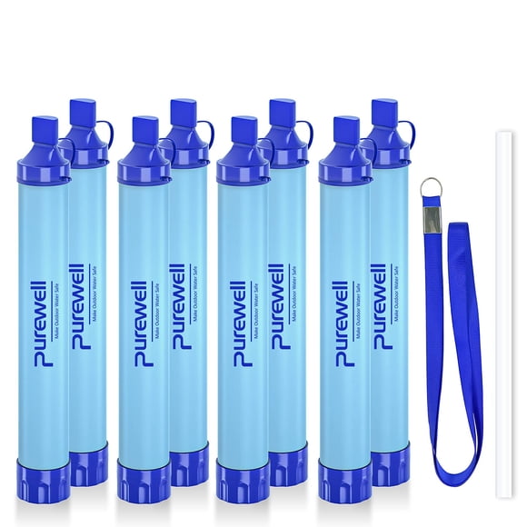 Filtro de Agua Purewell 8PCS - Purificador para Equipo de Supervivencia