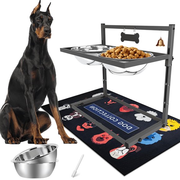 Comederos para perros SHAINFUN de altura ajustable, 3000 ml, metal