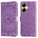 thumbnail image 1 of Funda tipo cartera FOXDOCK para Realme C55 , diseño girasol en relieve, cuero PU, cierre magnético, soporte y tarjetero, 1 of 5