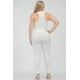 thumbnail image 4 of Saronite Conjunto de Top Corto Elástico de Tirantes Lisos y Pantalón Fruncido Largo, Blanco (Talla Grande para Mujer), 4 of 5