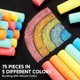 thumbnail image 2 of Juego de tizas para aceras JOYIN, 75 unidades, lavables, 5 colores, para niños de 1 a 3 años, 2 of 6