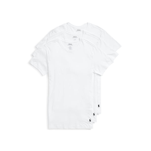 Camiseta Polo Ralph Lauren, ropa interior, paquete de 3, ajustada, cuello redondo, para hombre