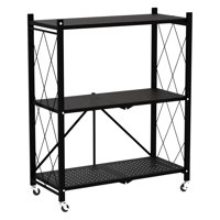 Prochef - Estante Plegable De Acero Con Ruedas. 3 Bandejas