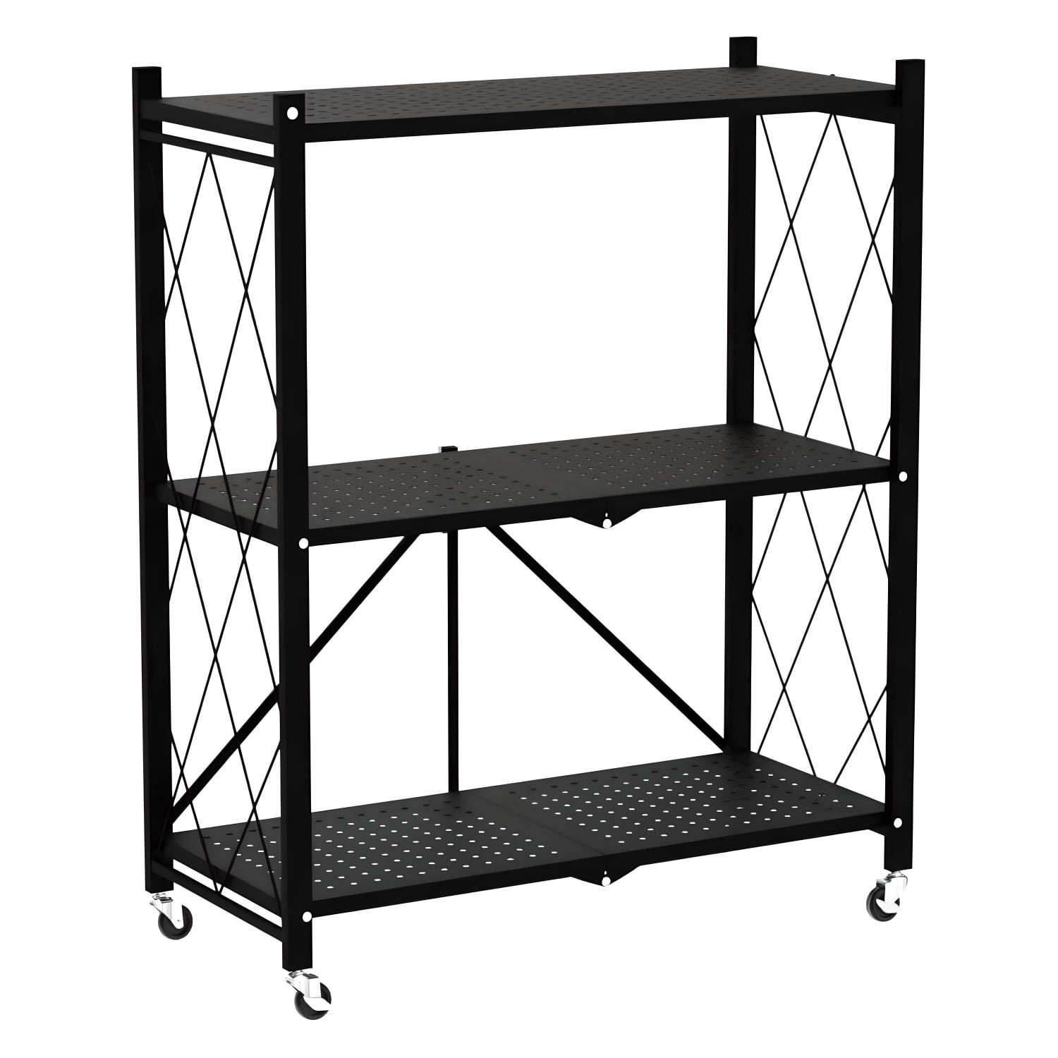 Prochef - Estante Plegable De Acero Con Ruedas. 3 Bandejas