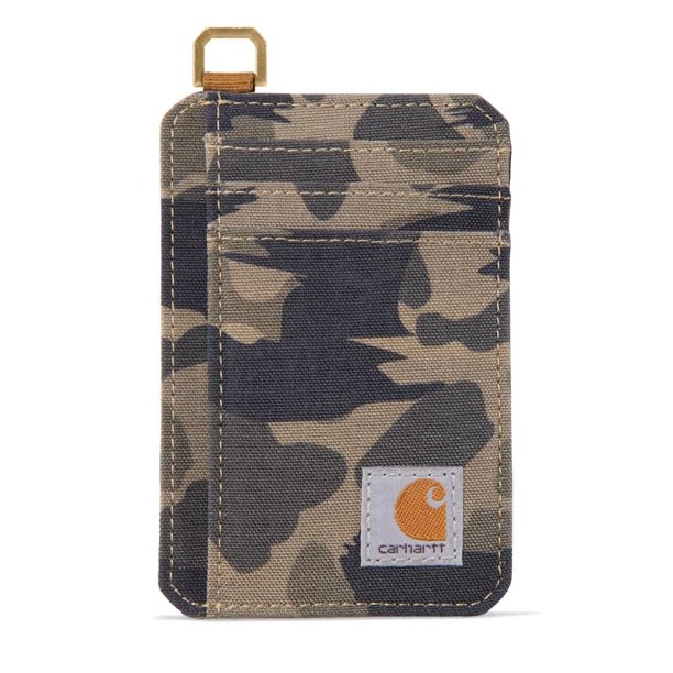 Wallet Carhartt Camuflaje de pato ciego con bolsillo delantero delgado de nailon para hombre