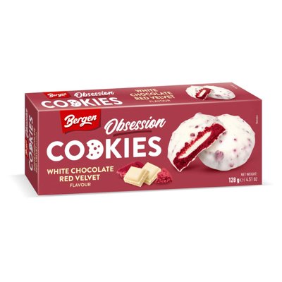 Galleta Chocolate Blanco Sabor Red Velvet 128 G Bergen