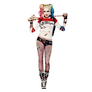 Genérica - Tatoo Harley Quinn - Cosplay - Disfraz - Versión 1 - Grande Blanco M