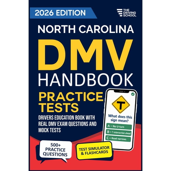 Libro del Manual del DMV de Carolina del Norte: Guía de práctica para el examen de manejo