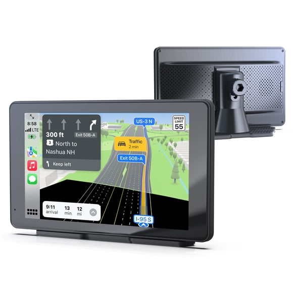 Pantalla Rexing de 7 pulgadas inalámbrica con CarPlay y Android Auto