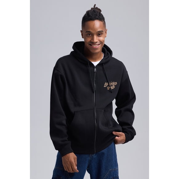 Polerón Hombre Full Zipper Doble Negro
