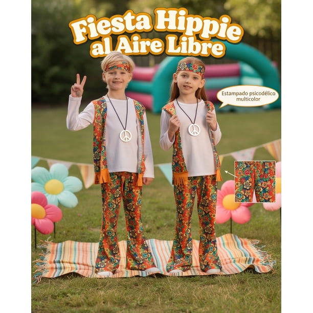 Disfraz de hippie estampado para niño por 17,70 Disfraz de hippie estampado para niño por 17,70